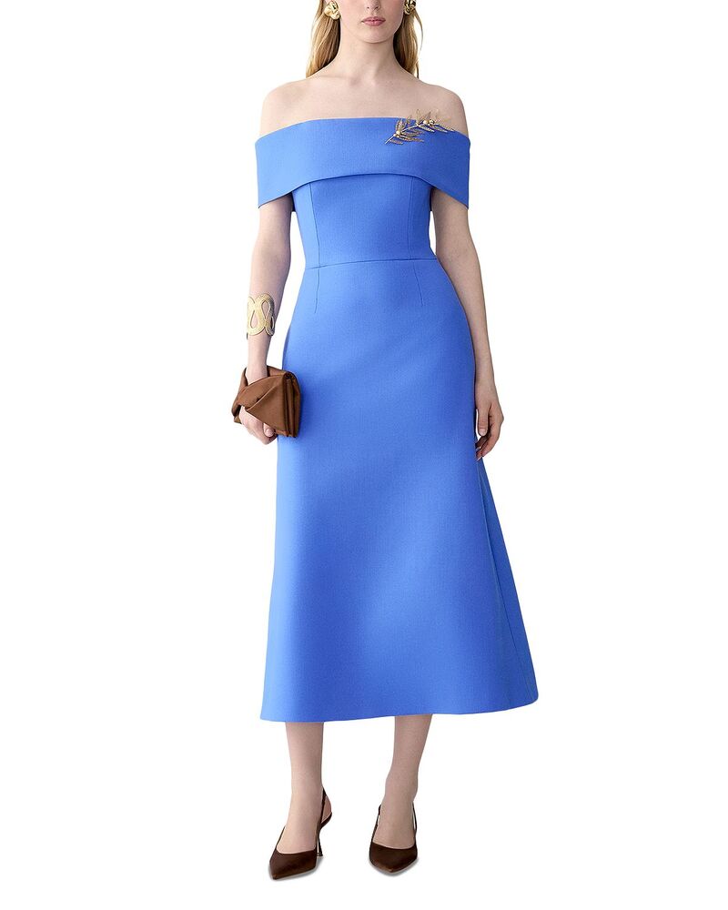 キャロライナヘレラ レディース トップス ワンピース A ライン Carolina Herrera Off-the-Shoulder A Line Dress Bluebell Multi マルチカラー
