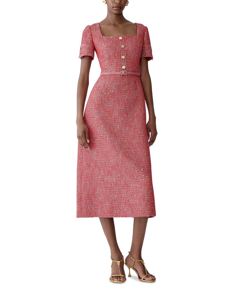 キャロライナヘレラ レディース トップス ワンピース A ライン Carolina Herrera Square Neck A Line Dress Red レッド