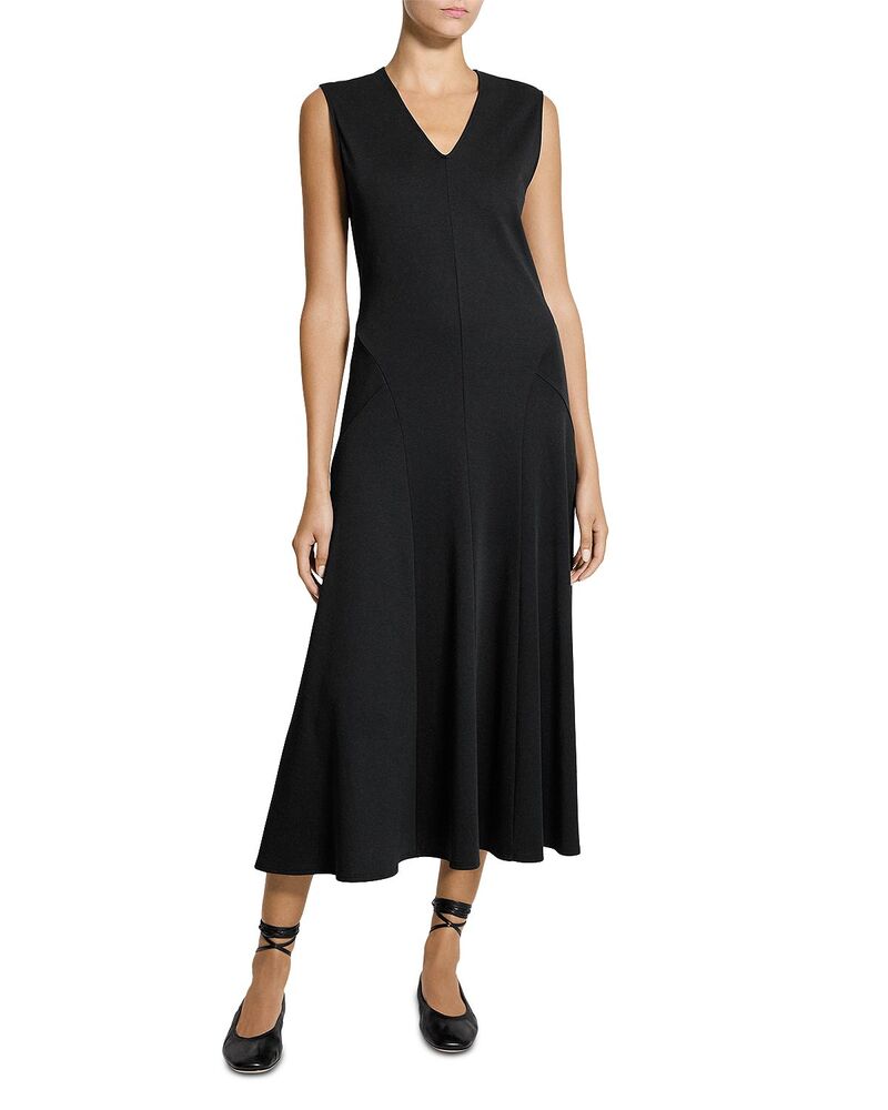 セオリー レディース トップス ワンピース Vネック ミディ Theory V Neck Midi Dress Black ブラック 44,880円