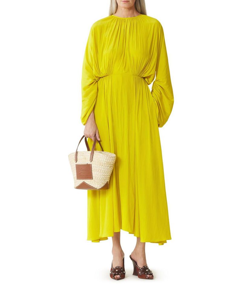 ランバン レディース トップス ワンピース Lanvin Fitted Charmeuse Dress Chamomile (soft yellow). イエロー