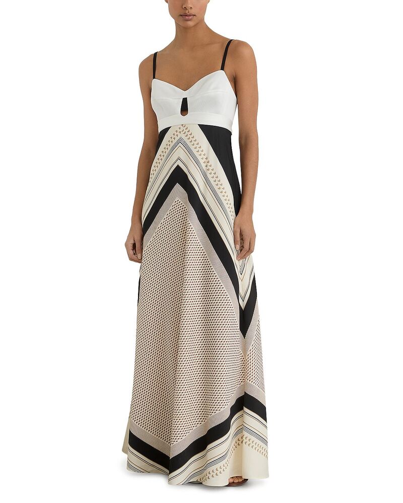 レイス レディース トップス ワンピース プチ プリント マキシ REISS Petites Myra Scarf Print Maxi Dress Ivory/Black アイボリー
