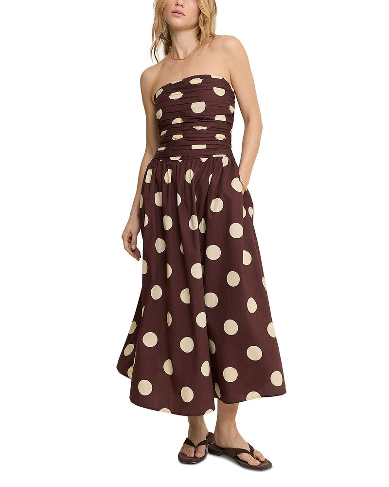 ノーバディーズ チャイルド レディース トップス ワンピース ドット柄 ドット ミディ Nobody's Child Polka Dot Bandeau Felicity Midi Dress Brown ブラウン 33,020円