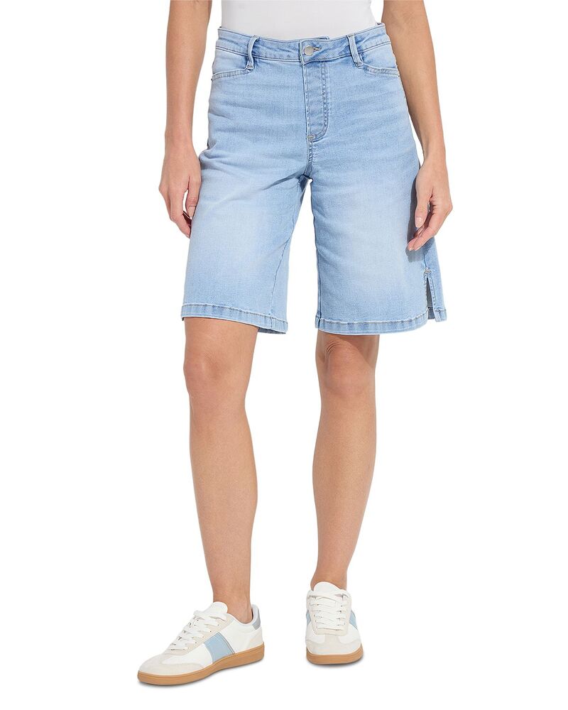 木鼠 レディース ボトムス 二分の一ズボン下・さる股引き 遊撃手ズボン下 Lyss Lennon Everyday High Rise Bermuda Jean Shorts インチ Bleached Blue 青色 ボトムス-パンツ