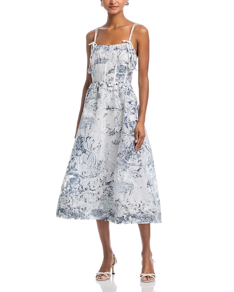 エン セゾン レディース トップス ワンピース ミディ En Saison Cyrus Midi Dress White/Navy ホワイト|ReVida 店