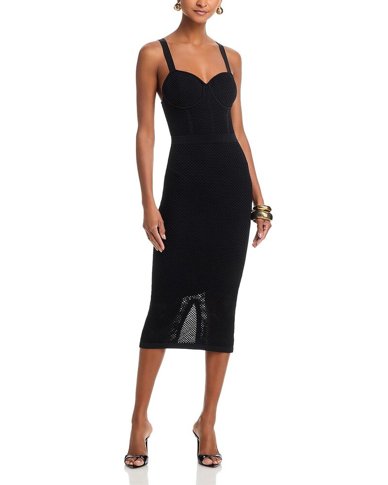 ラジャンス レディース トップス ワンピース L'AGENCE Michelle Bra Cupointelle Dress Black ブラック