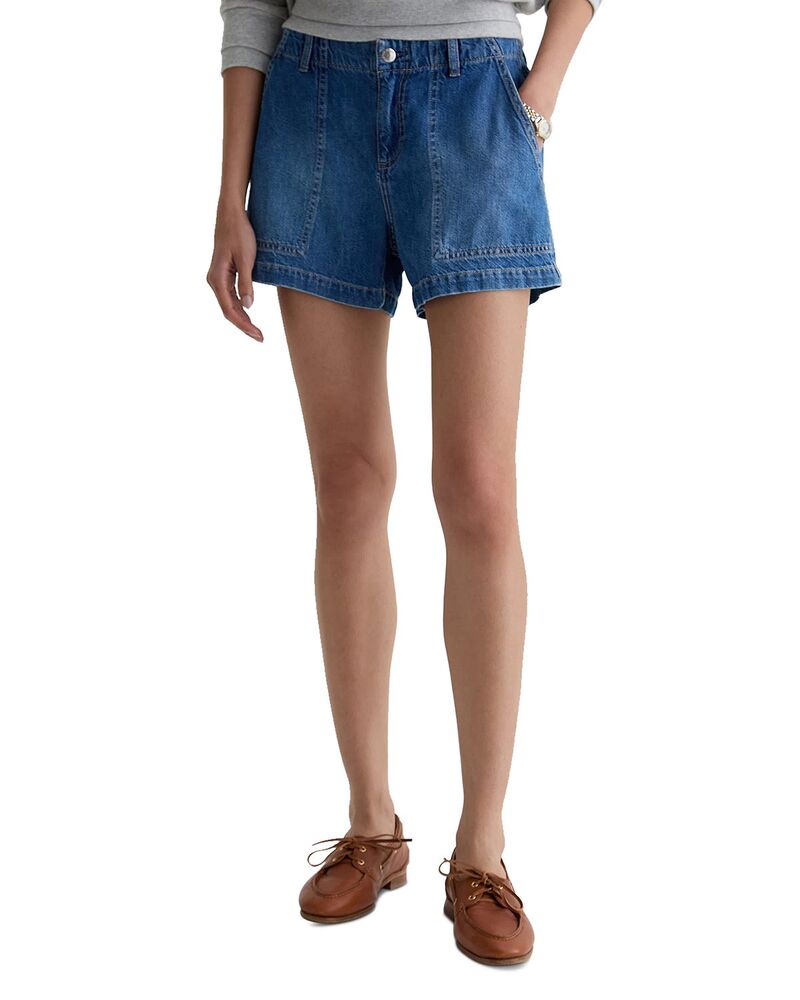 エージー レディース ボトムス ハーフパンツ・ショーツ ショートパンツ デニム AG Analeigh Mid Rise Denim Utility Shorts Gold Mountain ゴールド|ReVida 店