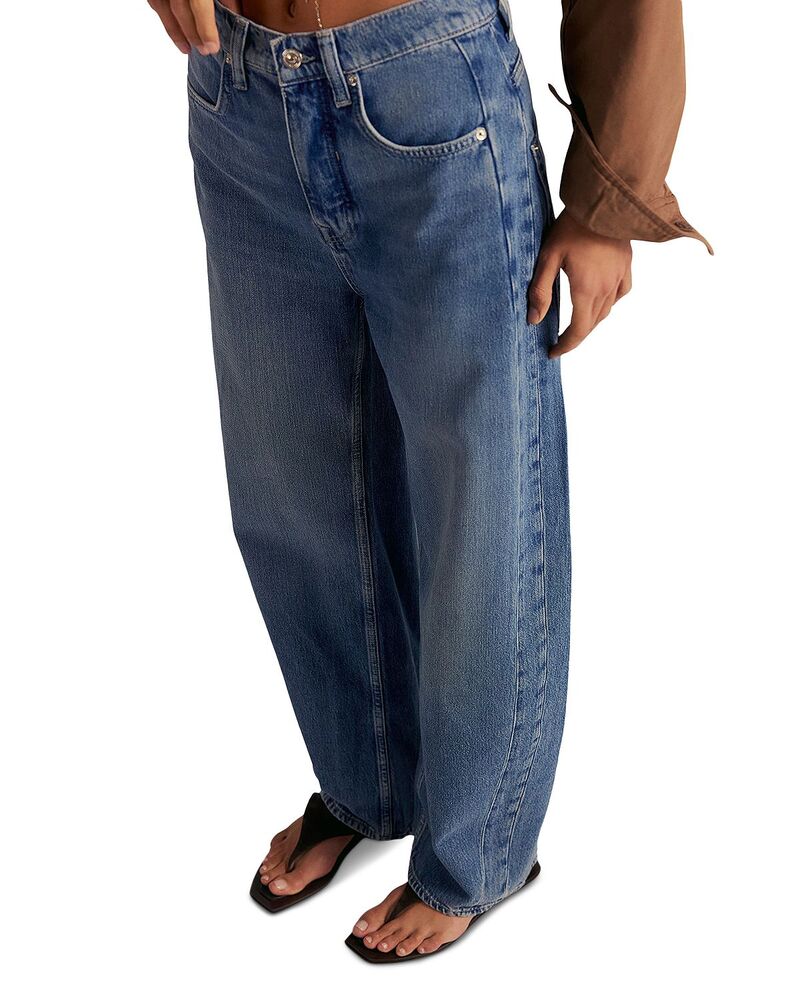 フリーピープル レディース ボトムス ジーンズズボン下 デニム Free People Truro High Rise Baggy Puddle Jeans インチ Water Stone Water Stone 石ころ