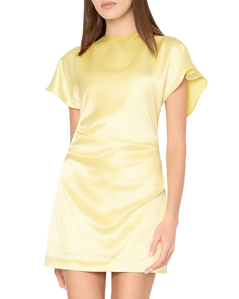 ミリー レディース トップス 衣装 ミニ 繻子 MILLY Kora Hammered Satin Mini Dress Gold ゴールド