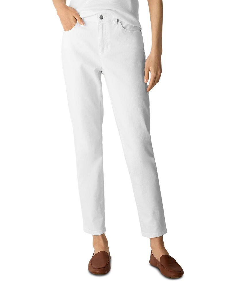 エイリーンフィッシャー レディース ボトムス ジーンズズボン下 ご機嫌酉の方角 アンクル デニム Eileen Fisher High Waist Slim Ankle Jeans White 白いこと