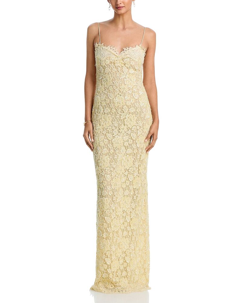ラブスハックファンシー レディース トップス ワンピース LoveShackFancy Ciona Dress Pale Yellow イエロー｜ReVida 店