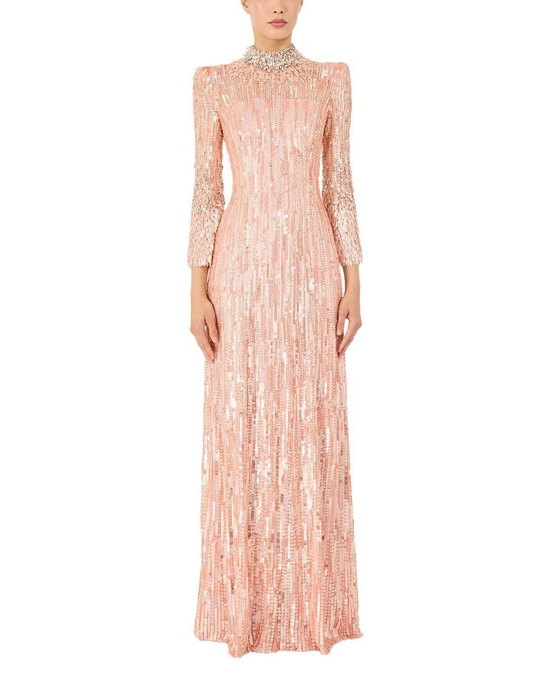 ジェニー・パッカム レディース トップス ワンピースパンコール マキシ Jenny Packhamemphisequin-Embellished Maxi Dress Peach Fizz ピーチ|ReVida 店