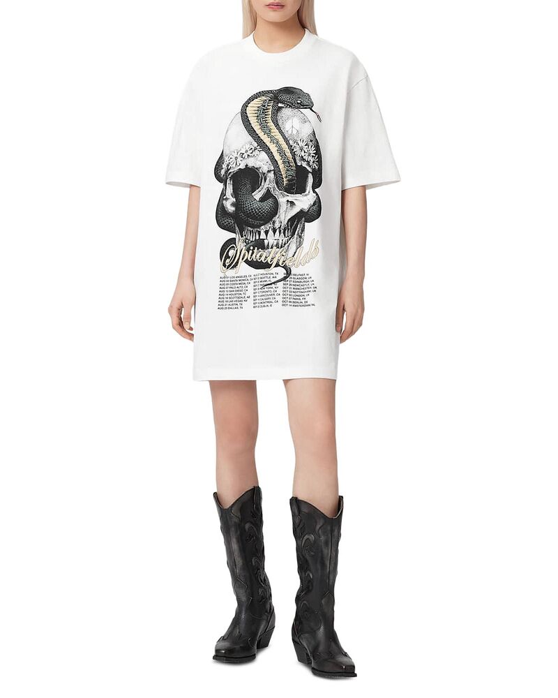 オールセインツ レディース トップス 衣装 ミニ ティーシャツ ALLSAINTS Tee Mini Dress Chalk White 白いこと レディースファッション-ワンピース