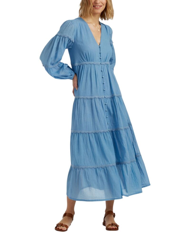 チンティアンドパーカー レディース トップス ワンピース コットン Chinti & Parker Women's Cotton Rainbow Scallop Dress Dusty Blue ブルー