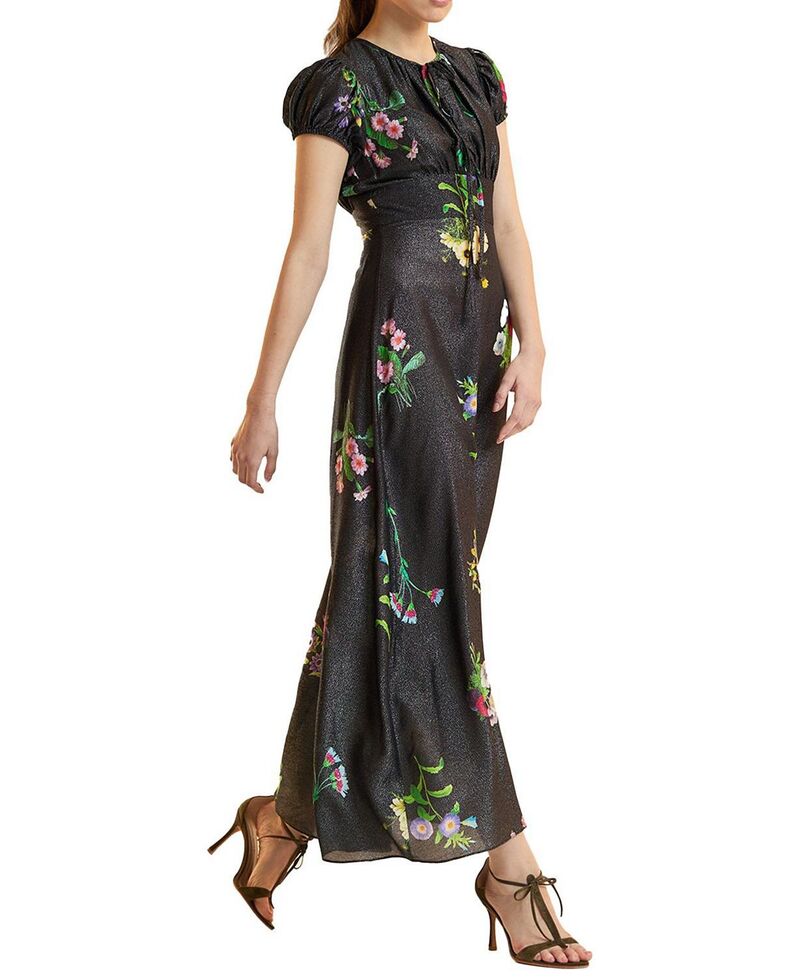シンシアローレイ レディース トップス ワンピース プリント ミディ Cynthia Rowley Printed Lurex Midi Dress Black ブラック