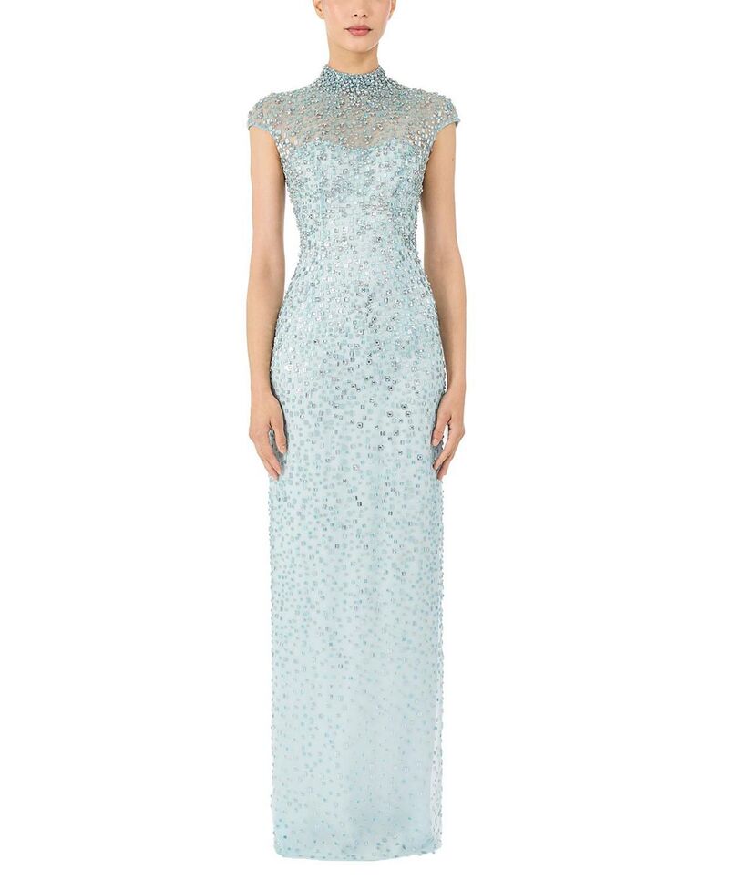 ジェニー・パッカム レディース トップス ワンピース マキシ Jenny Packham Treasure Beaded Maxi Dress Alice Blue ブルー