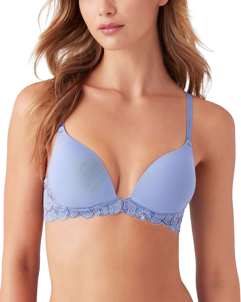 ビーテンプティッド レディース アンダーウェア ブラジャー b.tempt'd by Wacoal Feeling Famous Wire Free Push Up Bra Country Blue Lace ブルー
