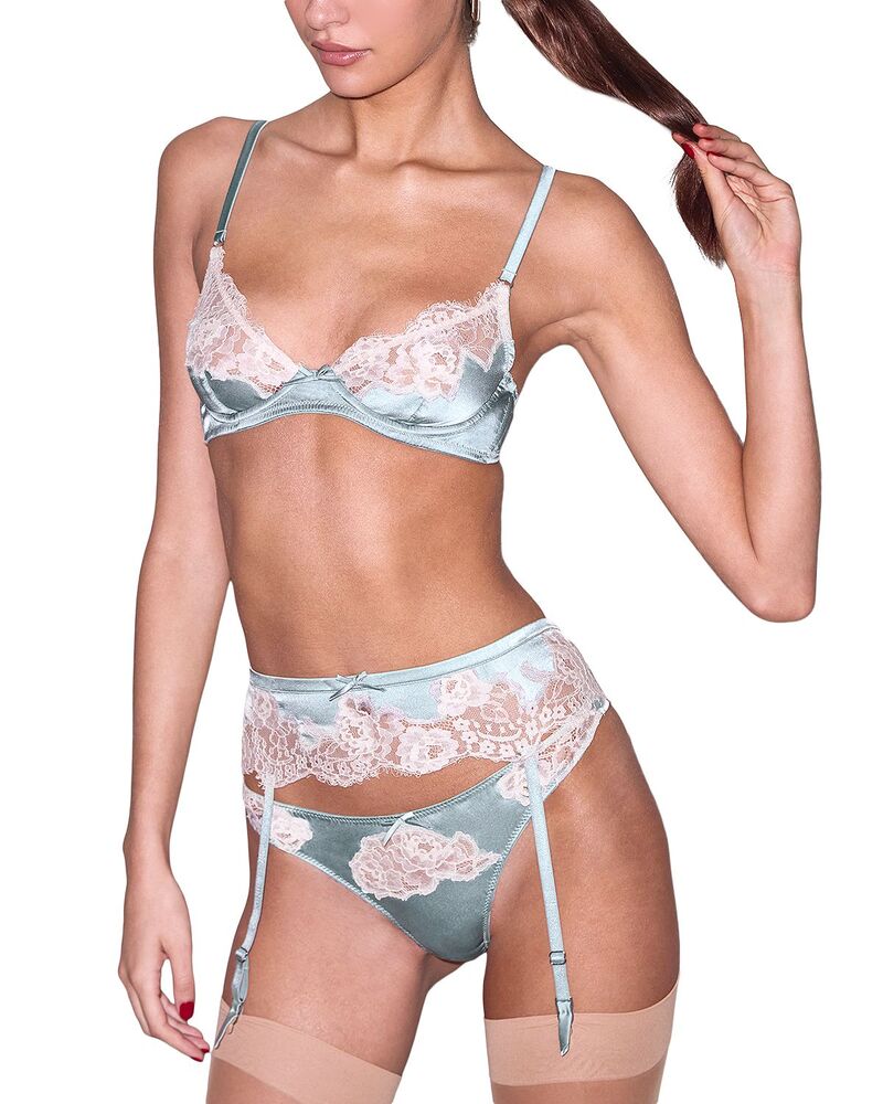 フレーデュマール レディース アンダーお召しもの ズボン下 スピード競技 Fleur du Mal Juliet Lace Thong Frosted Mint ペパーミント