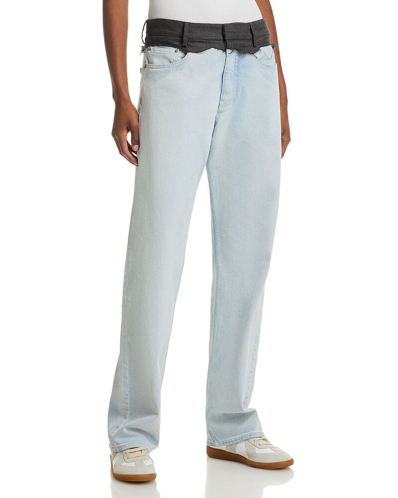 マルタンマルジェラ レディース ボトムス デニムパンツ ジーンズ MM6 Maison Margiela High Rise Straight Jeans in Light/blue ブルー