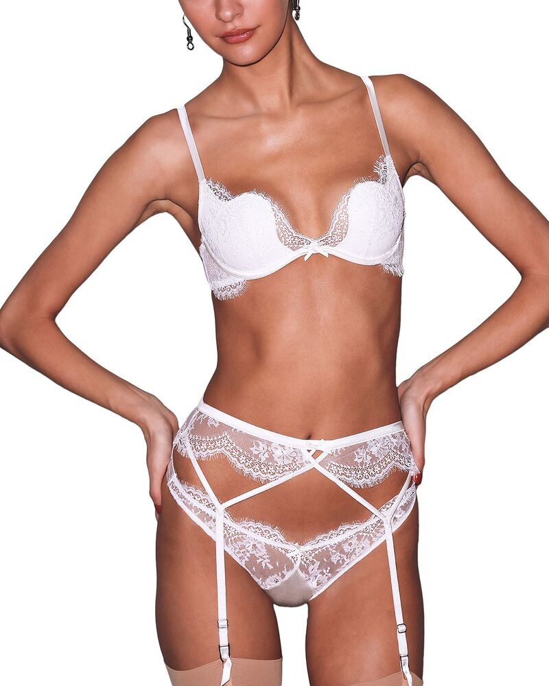 フレーデュマール レディース アンダーお召しもの ズボン下 スピード競技 Fleur du Mal Frankie Lace Thong Ivory 象牙色