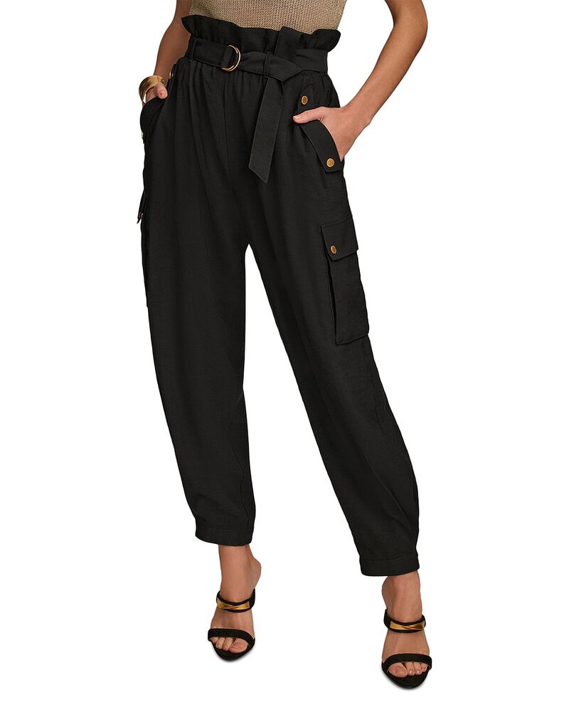 ダナ キャラン ニューヨーク レディース ボトムス カジュアルパンツ Donna Karanew York Cargo Paperbag Pants Black ブラック｜ReVida 店