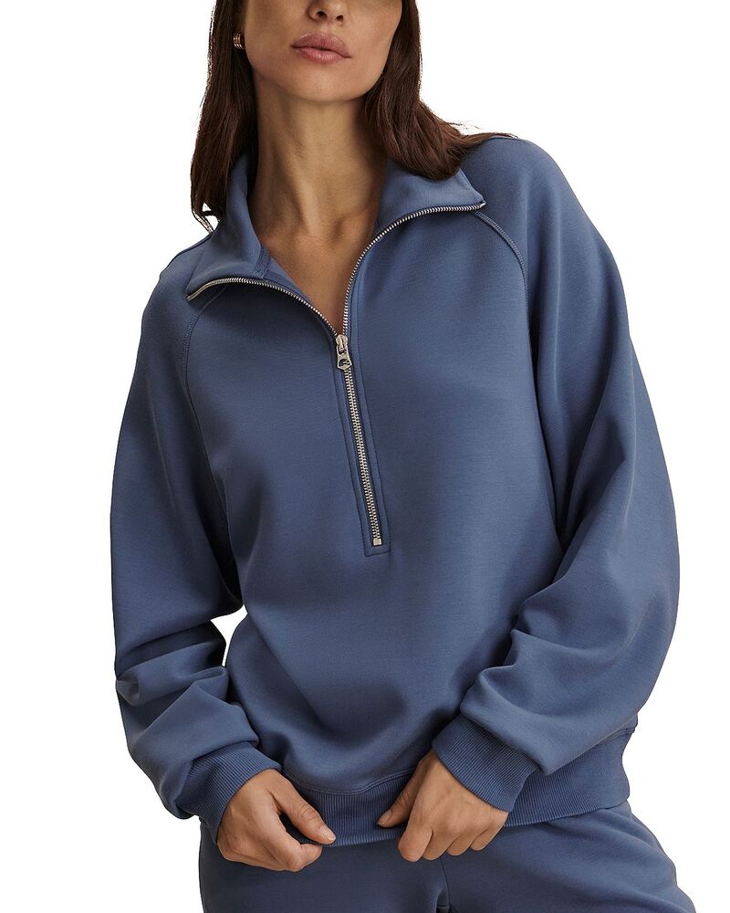 バーレイ レディース アウター パーカー・スウェット ハーフジップ シャツ Varley Selene Half Zip Sweatshirt Bijou Blue ブルー