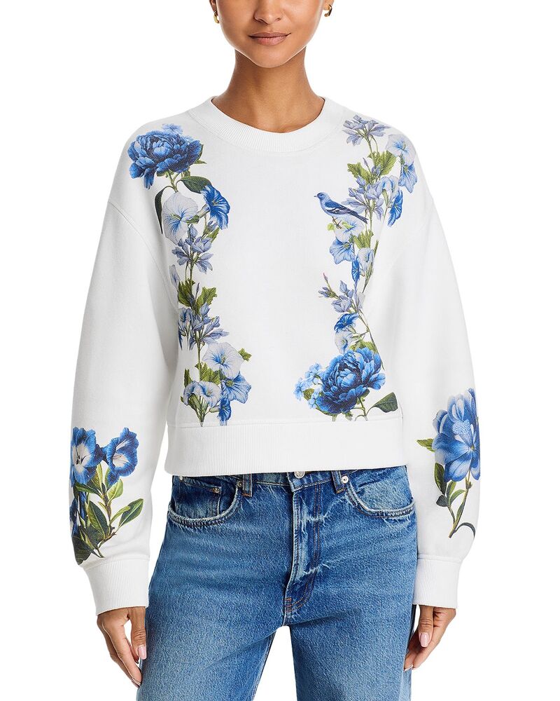 アリスアンドオリビア レディース アウター パーカー・スウェット プルオーバー Alice and Olivia Russell Sweatshirt American Beauty Off White 象牙色