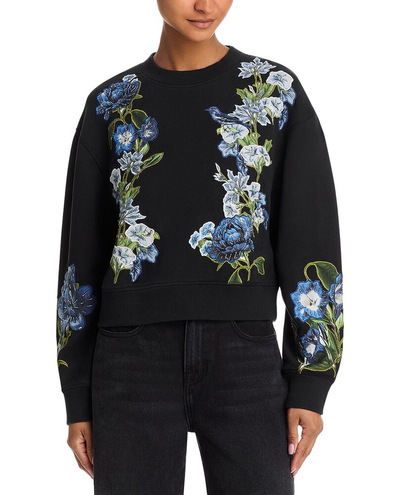 アリスアンドオリビア レディース アウター パーカー・スウェット プルオーバー Alice and Olivia Russell Embellished Sweatshirt American Beauty Black 黒いこと
