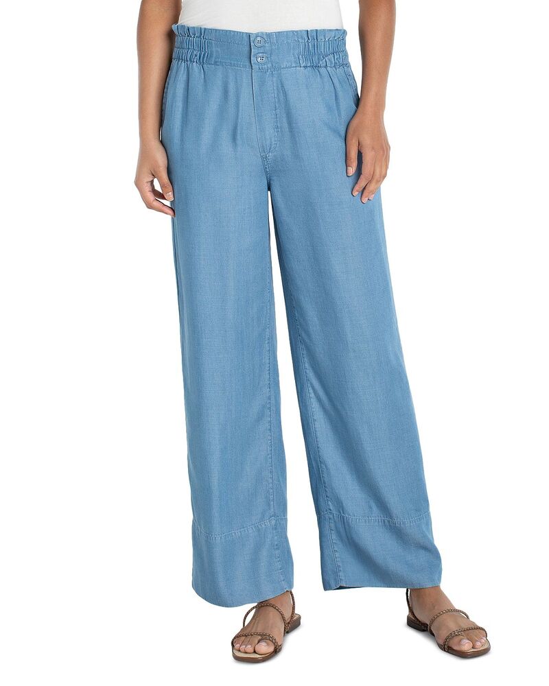 リヴァプール ロサンゼルス レディース ボトムス デニムパンツ ジーンズ Liverpoolos Angeles Cinch Waist High Rise Pull On Jeans in Sunlit Blue ブルー｜ReVida 店