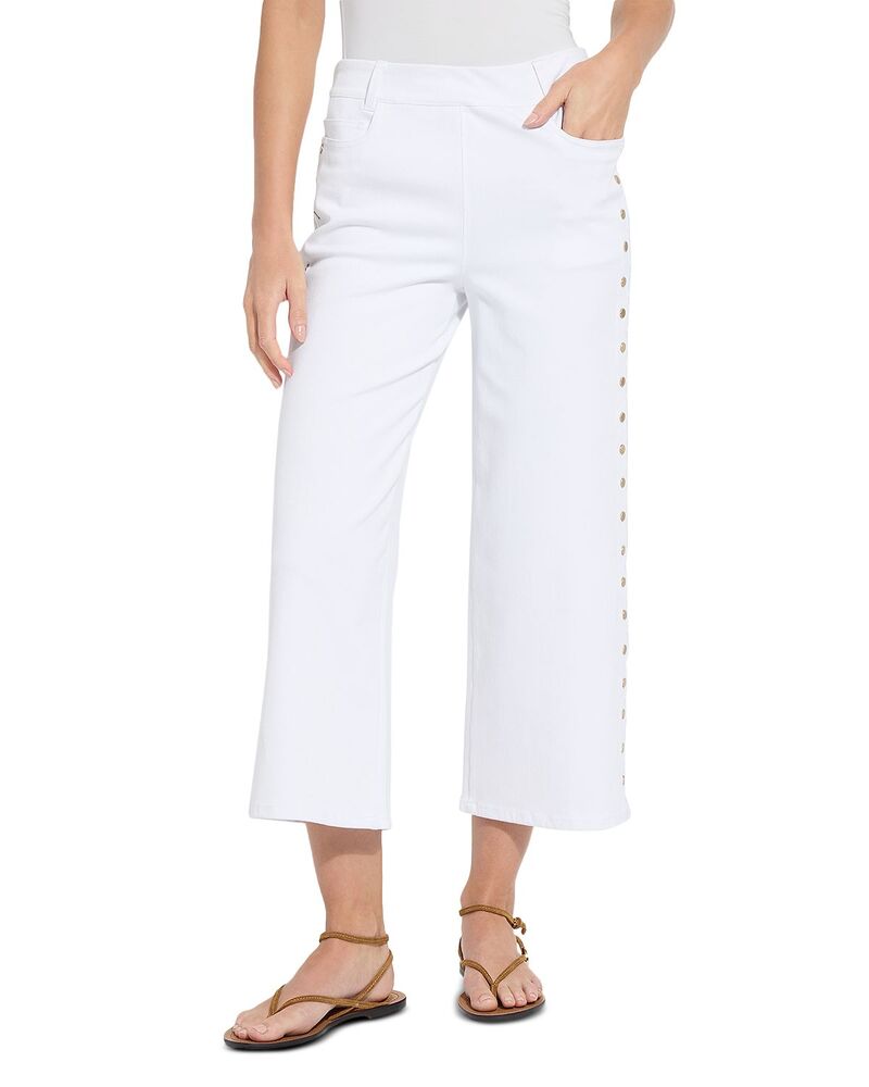 栗鼠 レディース ボトムス ジーンズズボン下 デニム Lyss Willa Scallop Studded High Rise Crop Jeans White 白いこと
