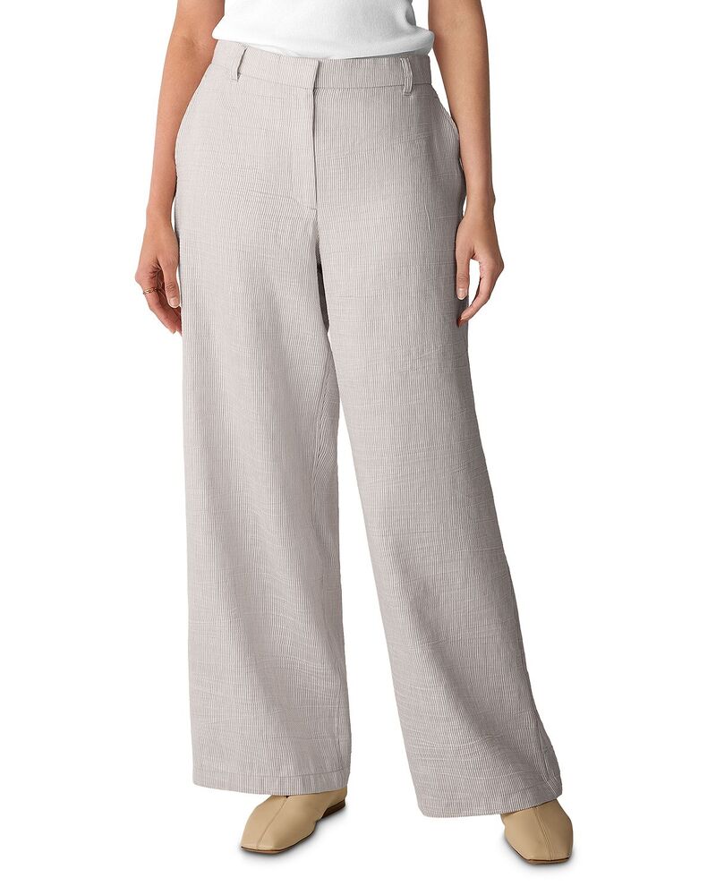 エイリーンフィッシャー レディース ボトムス カジュアルパンツ ワイドレッグ Eileen Fisher High Waisted Wide Leg Trousers Wheat|ReVida 店