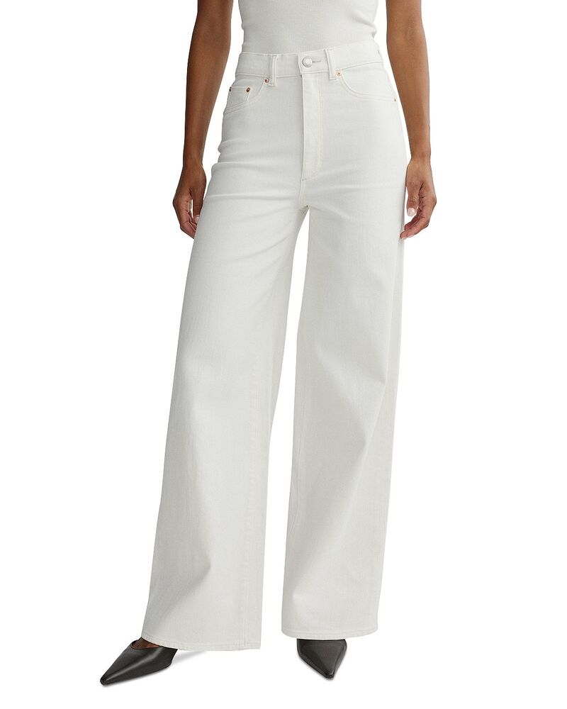 ディーエル 1961 レディース ボトムス ジーンズズボン下 ワイドレッグ デニム DL1961 Hepburn High Rise Wide Leg Jeans インチ Eggshell