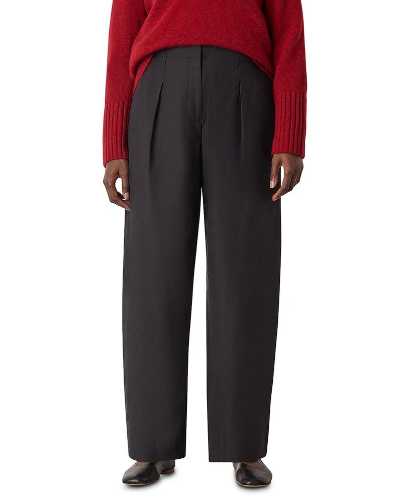 ホイッスルズ レディース ボトムス カジュアルパンツ Whistles Pleat Front Barrel Pants Black ブラック