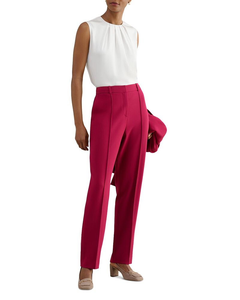 ホッブス英国の首都 レディース ボトムス 心地好いズボン下 プチ HOBBS LONDON Petite Gemma Straight Pants Beetroot Pink サクラ色