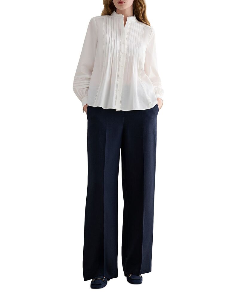 ホッブスロンドン レディース ボトムス カジュアルパンツ プチ リネン HOBBS LONDON Petites Alessia Linen Pants Navy ネイビー｜ReVida 店