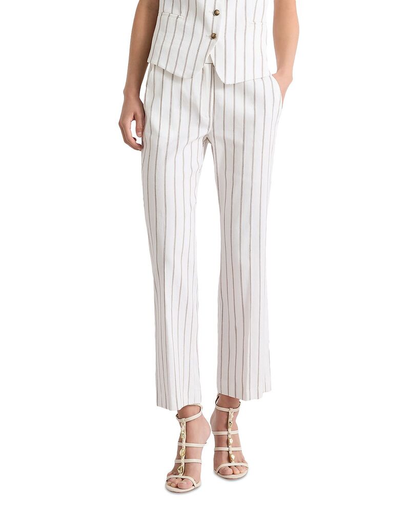 マレーラ レディース ボトムス カジュアルパンツ Marella Febo Striped Pants White ホワイト｜ReVida 店