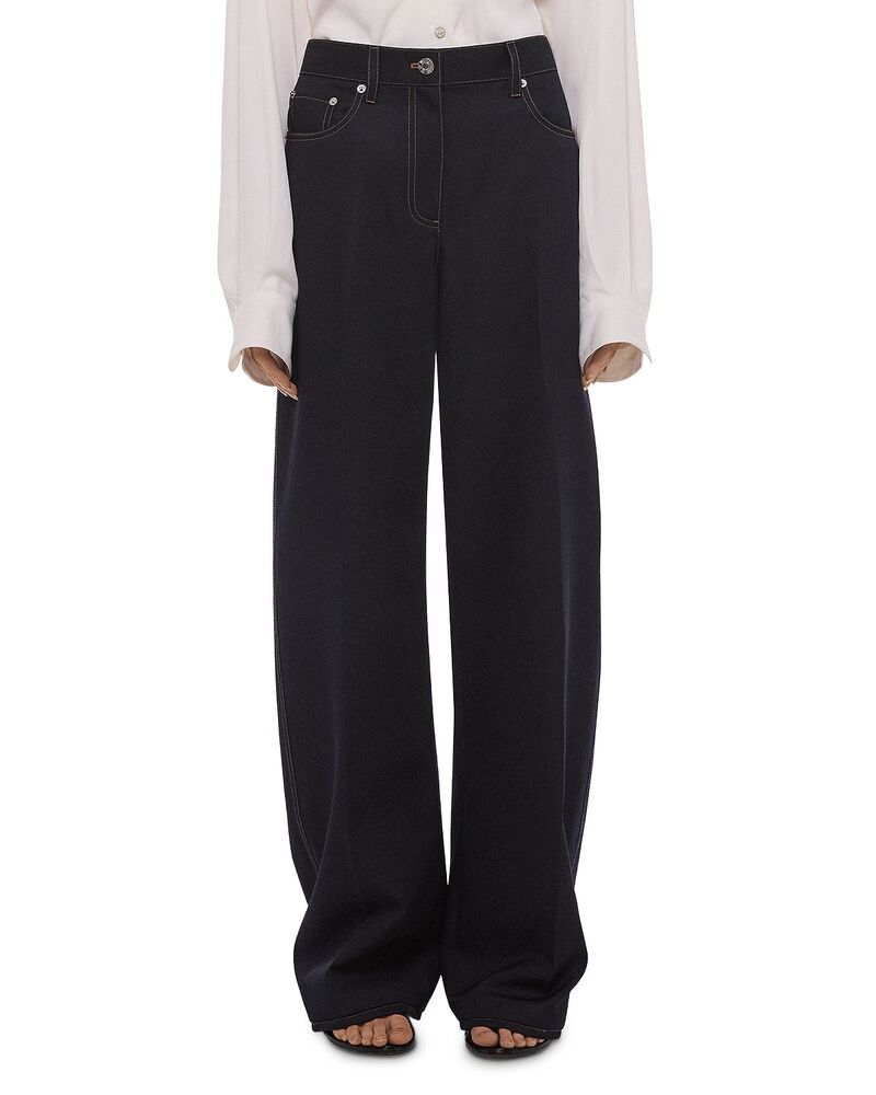 ヘルムート ラング レディース ボトムス カジュアルパンツ ブーツカット ブーツ Helmut Lang Relaxed Bootcut Gab Pants Navy Melange ネイビー｜ReVida 店