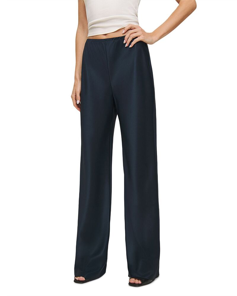 リフォーメーション レディース ボトムス カジュアルパンツ サテン Reformation Gale Satin Mid Rise Bias Pants Midnight