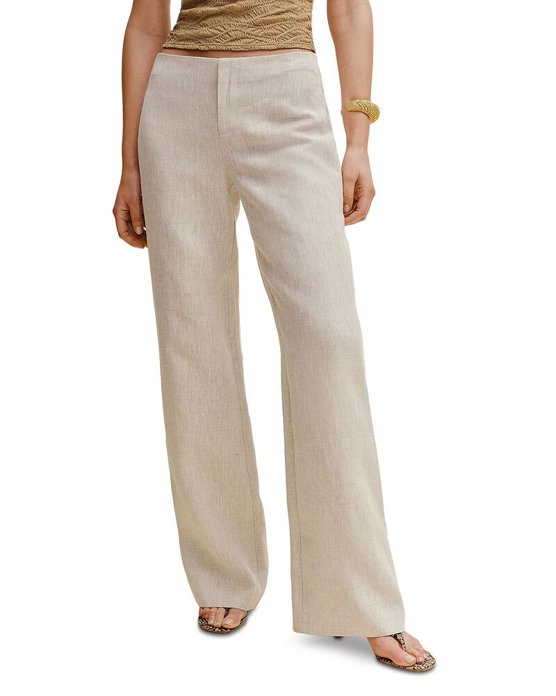 リフォーメーション レディース ボトムス カジュアルパンツ ローライズ リネン Reformation Vida Linen Low Rise Pants Oatmeal オートミール｜ReVida 店