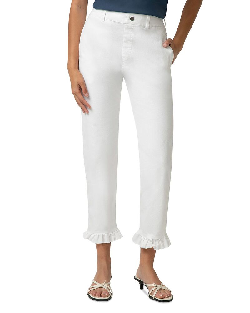ヒュー レディース ボトムス カジュアルパンツ フリル デニム HUE Ultra Soft Ruffledenim Skimmer Pants White ホワイト|ReVida 店