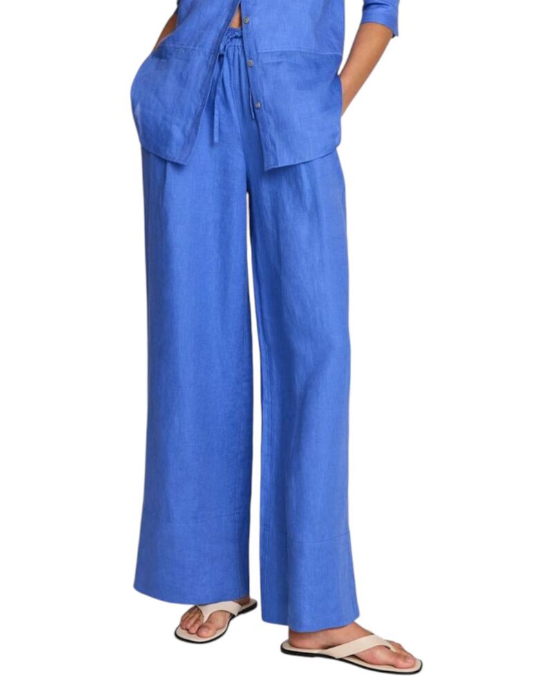 ミルトンベルベット レディース ボトムス 心地好いズボン下 ワイドレッグ リネン Mint Velvet Women\u0027s Linen Drawstring Wide Leg Trousers Blue 青み