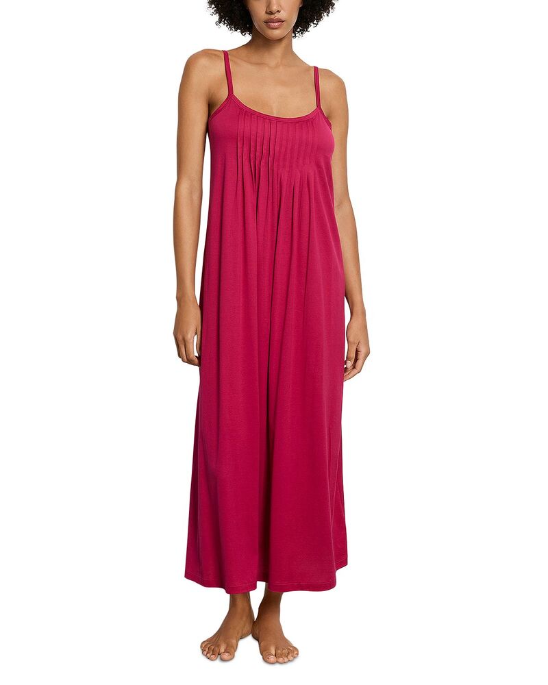 ハンロ レディース アンダー御召しもの ナイト爵御召しもの 筋目 Hanro Juliet Pleated Long Spaghetti Gown Light Sangria