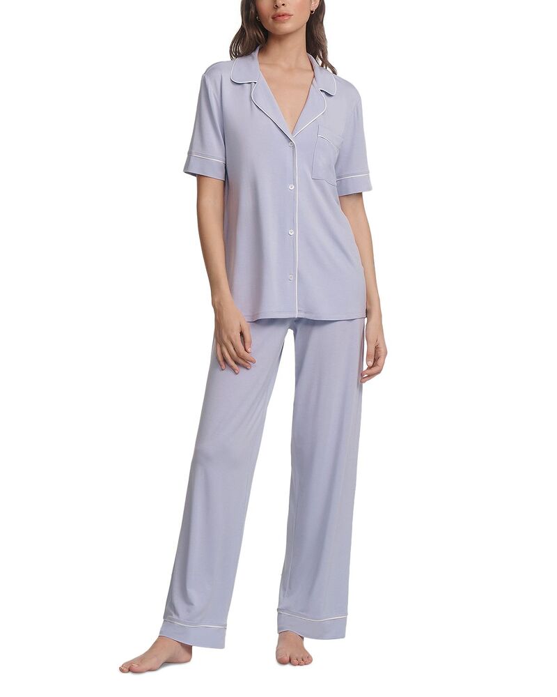 エバージェイ レディース アンダーウェア ナイトウェア Eberjey Gisele Short Sleeve Long Pant Pajama Set Lavender Dusk/Ivory アイボリー