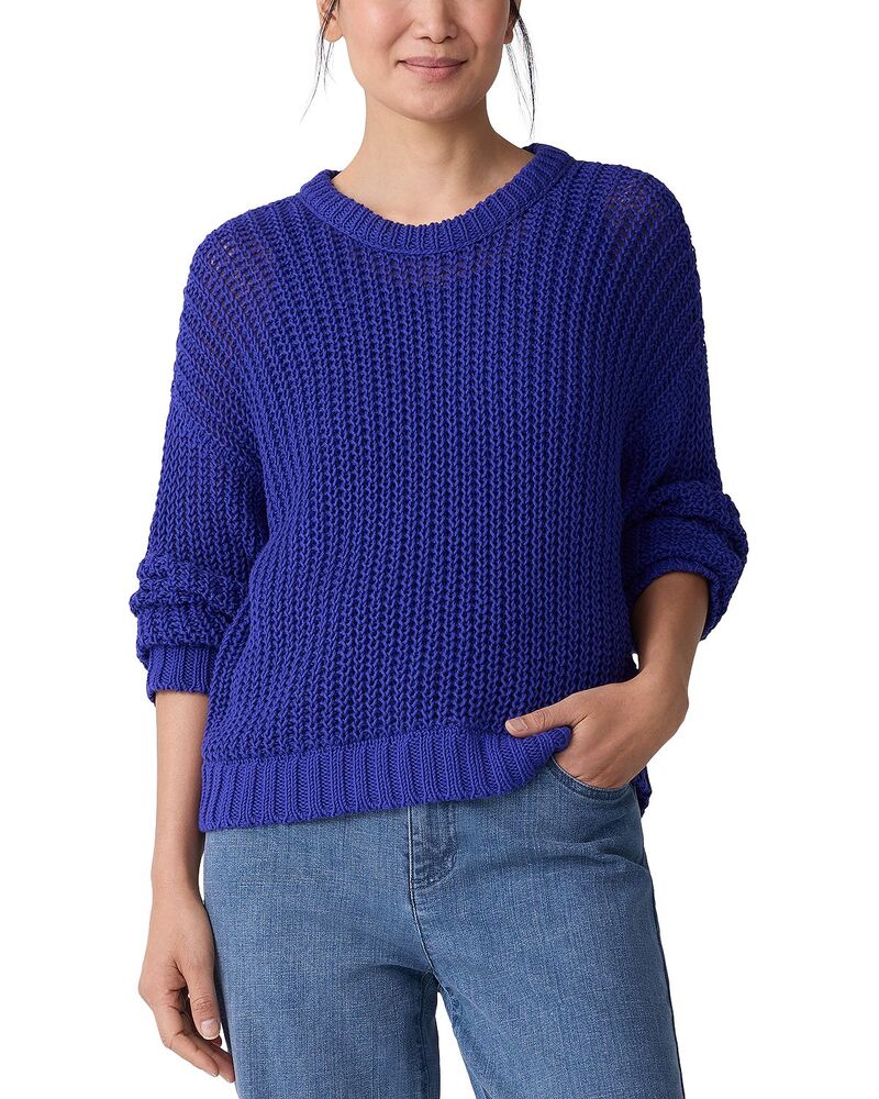 エイリーンフィッシャー レディース アウター ニット・セーター クルーネック コットン Eileen Fisher Cotton Crewneck Sweateroyal