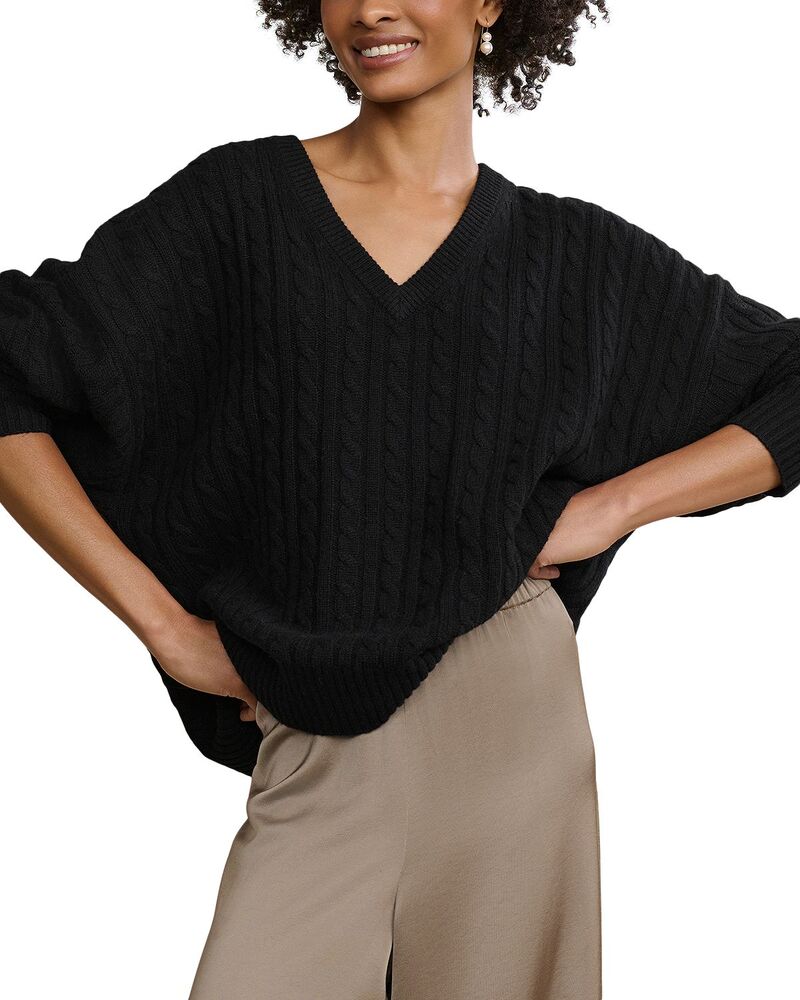 ジェニーケイン レディース アウター ニット・セーター Vネック ウール Jenni Kaynell V Neck Wool Cashmere Sweater Black ブラック 60,390円