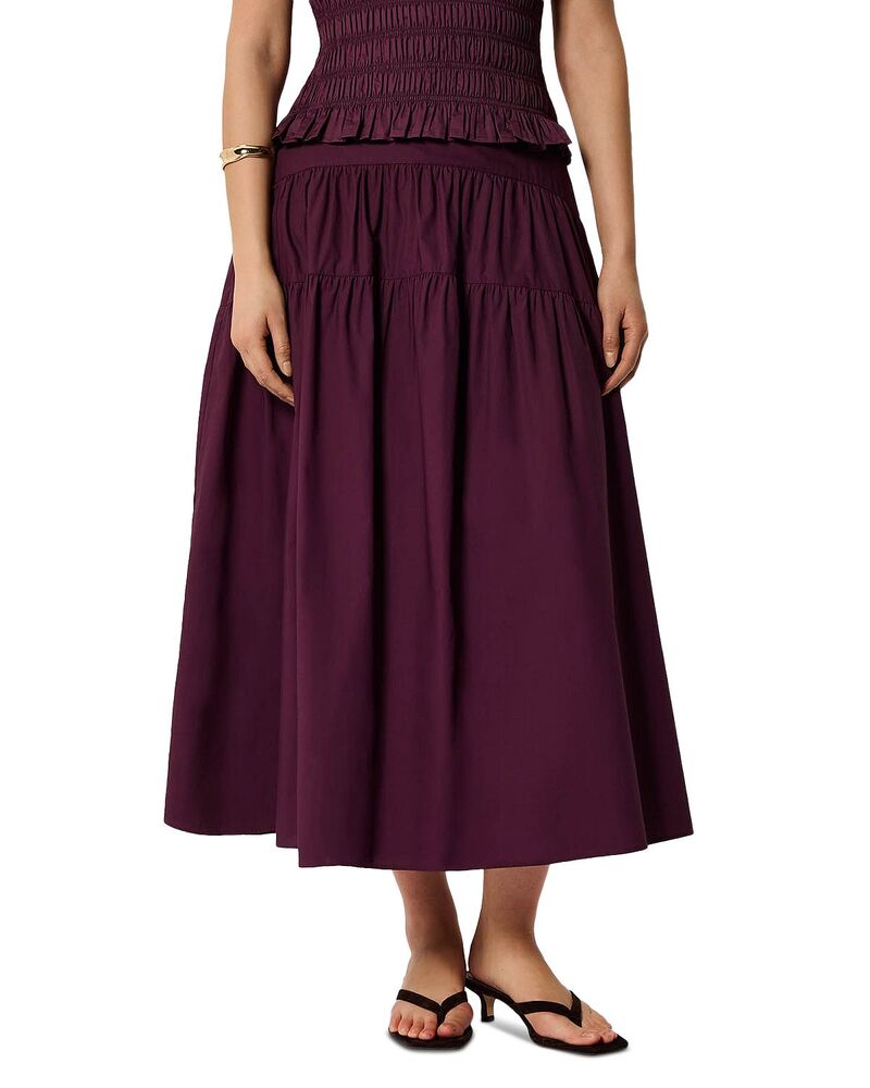 ホイッスルズ レディース ボトムスカート ティアード Whistles Tiered Hem Skirt Plum プラム