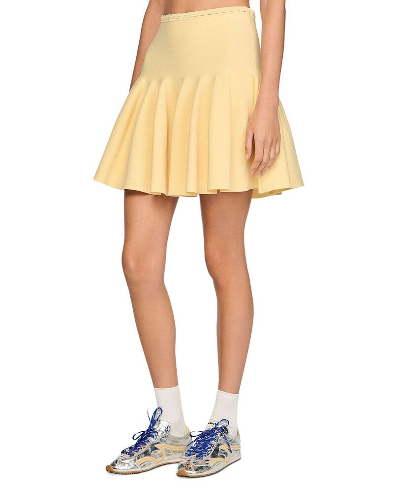 サンドロ レディース ボトムスカート ニット Sandro Telma Short Knit Skater Skirt Butter｜ReVida 店