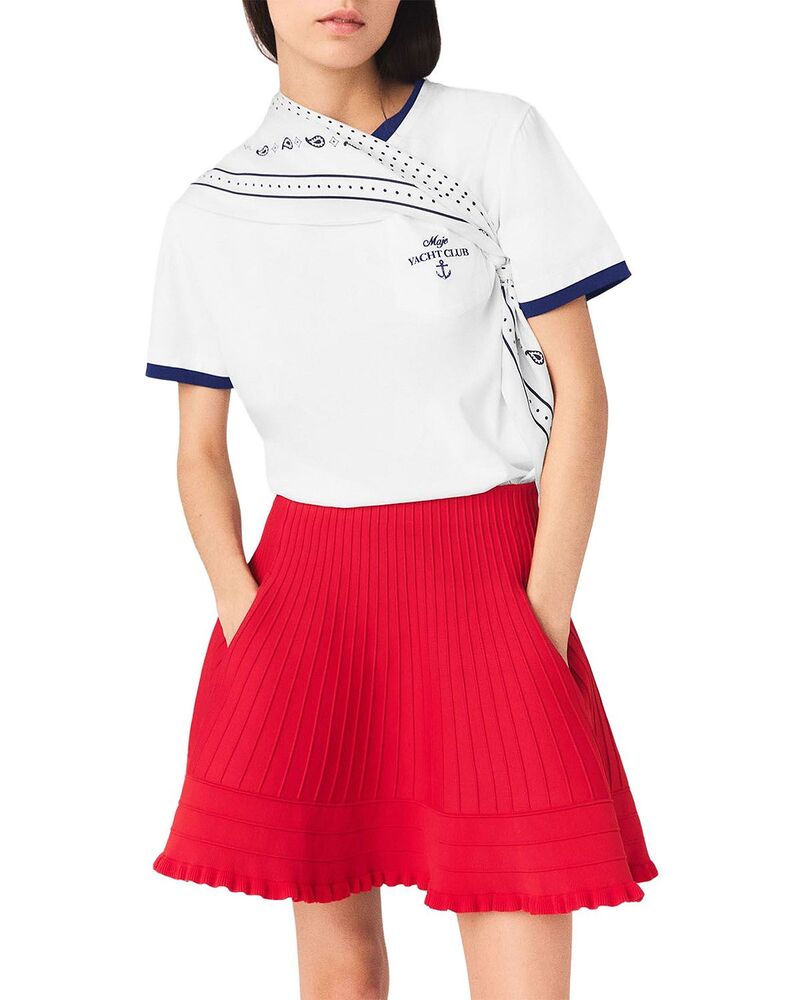 マージュ レディース ボトムスカート ニット Maje Compact Knit Short Skirt Red レッド|ReVida 店