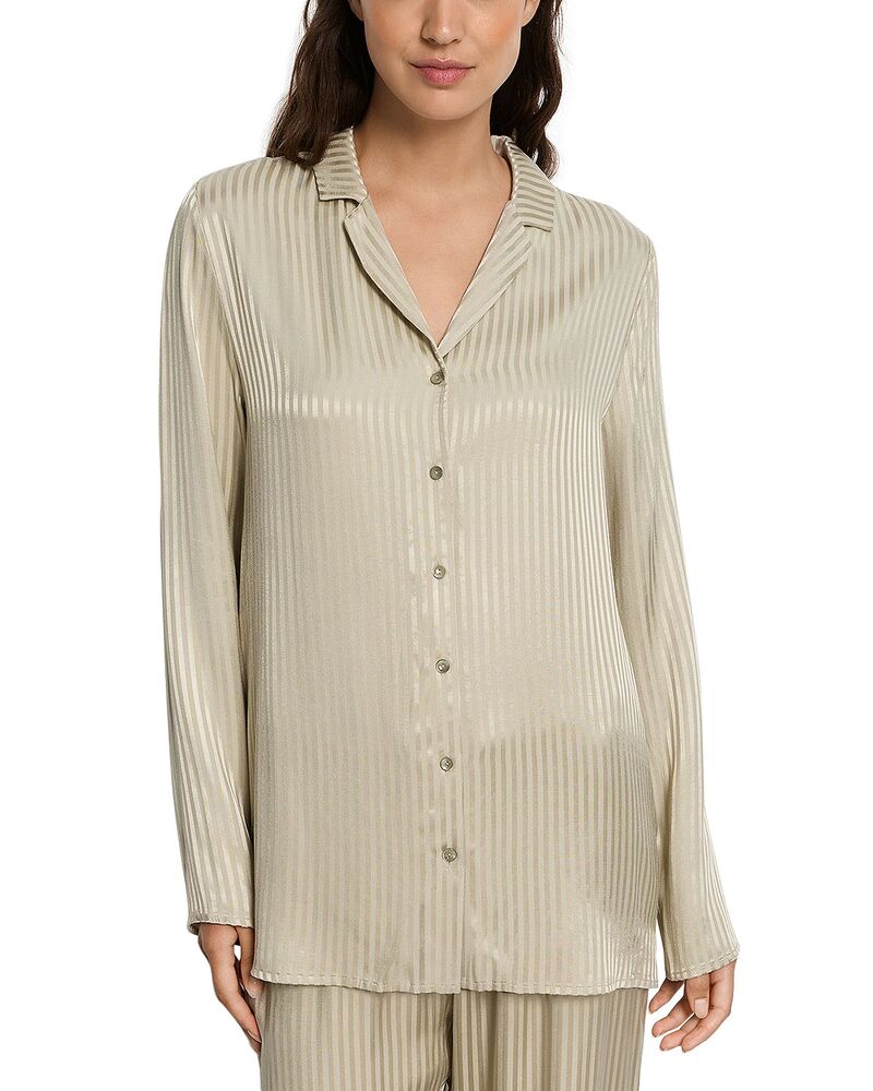 ハンロ レディース アウター パーカー・スウェット ティーシャツ Hanro Button Front Pajama Shirt Olive Stem オリーブ