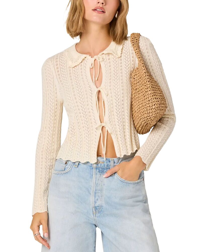 アストール レディース アウター ジレー スウェーター ASTR the Label Fannie Cardigan Sweater Cream 皮膚軟化剤