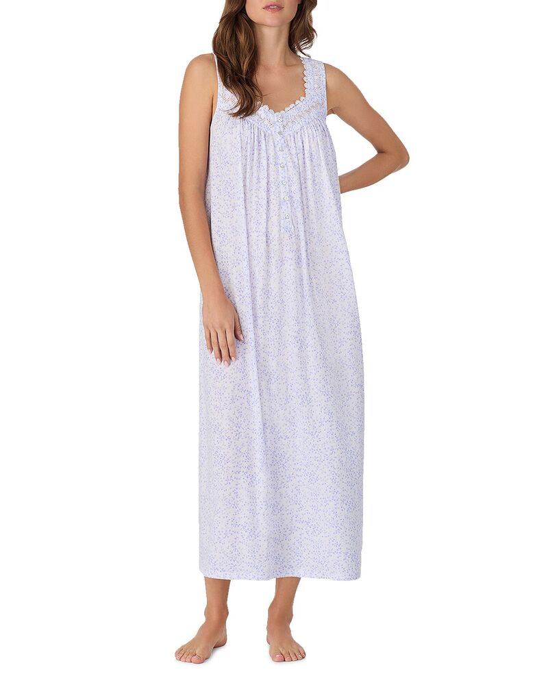 エイレーンウェスト レディース アンダーウェア ナイトウェア Eileen West Ballet Nightgown White Grid Lavender Ditsy ホワイト